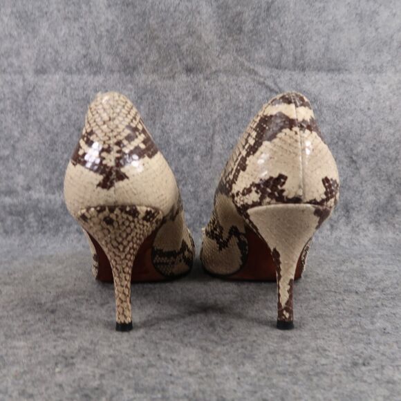 Jon Josef Shoes Womens 8.5 Pumps Fashion Leather Peep Toe Stiletto Snakeskin - Picture 6 of 16